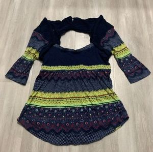 Free People Crochet Blue Top Sz S